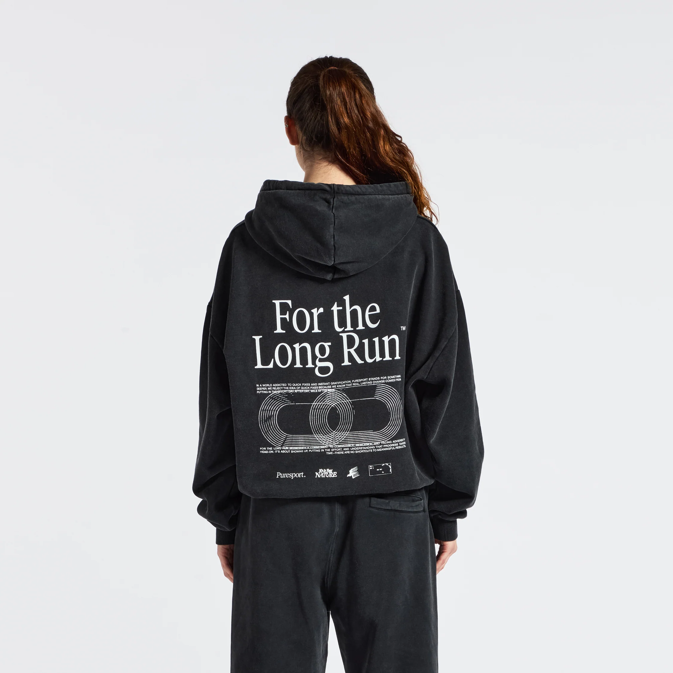 For the Long Run® Hoodie - Washed Black - Image 3