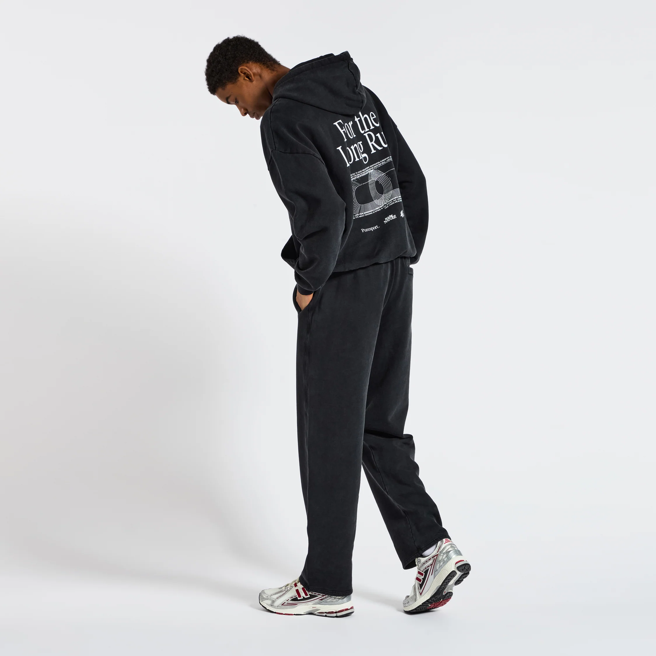 For the Long Run® Hoodie - Washed Black - Image 8