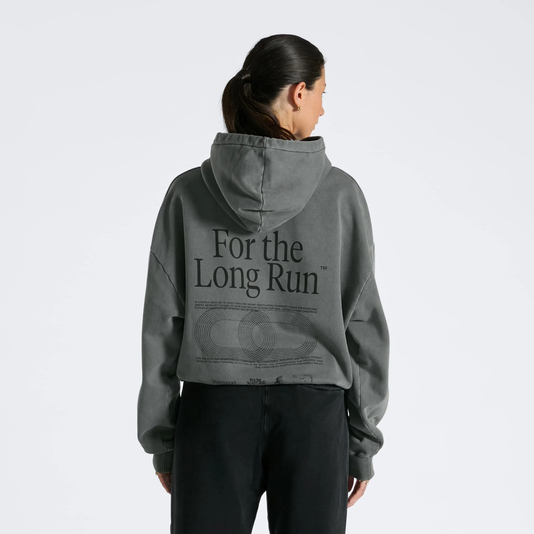 For the Long Run® Hoodie - Washed Grey - Image 3