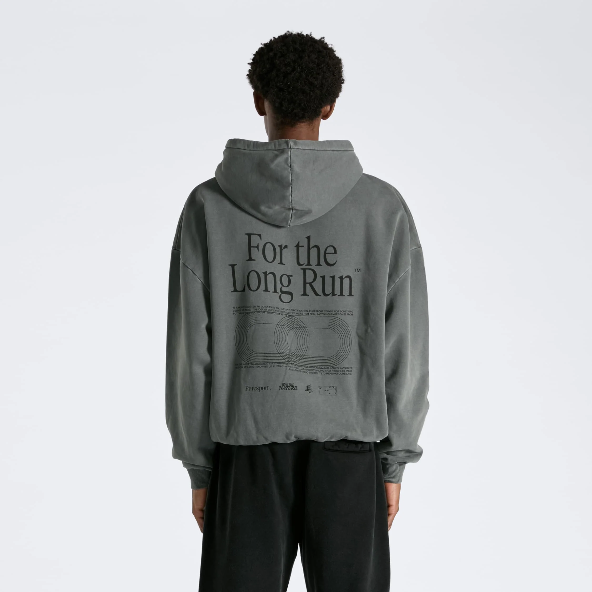 For the Long Run® Hoodie - Washed Grey - Image 7